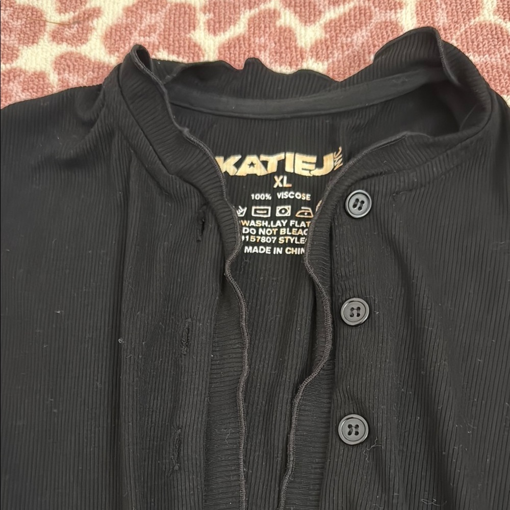 Katie J NYV soft ruffle light weight  Black Cardigan